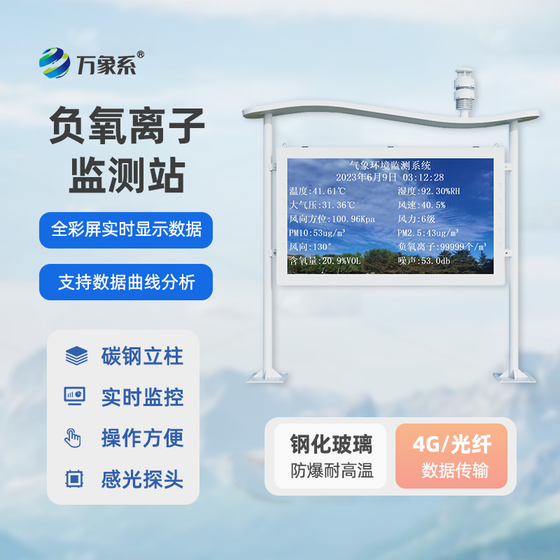 全彩屏下的空氣健康守護者：高智能負氧離子監測站